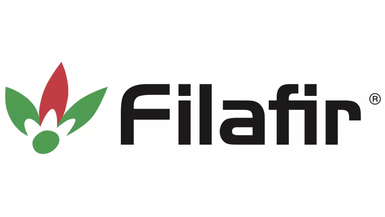 Logotipo de Filafir con hojas verdes y rojas a la izquierda